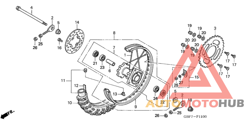 Rear wheel complete assy