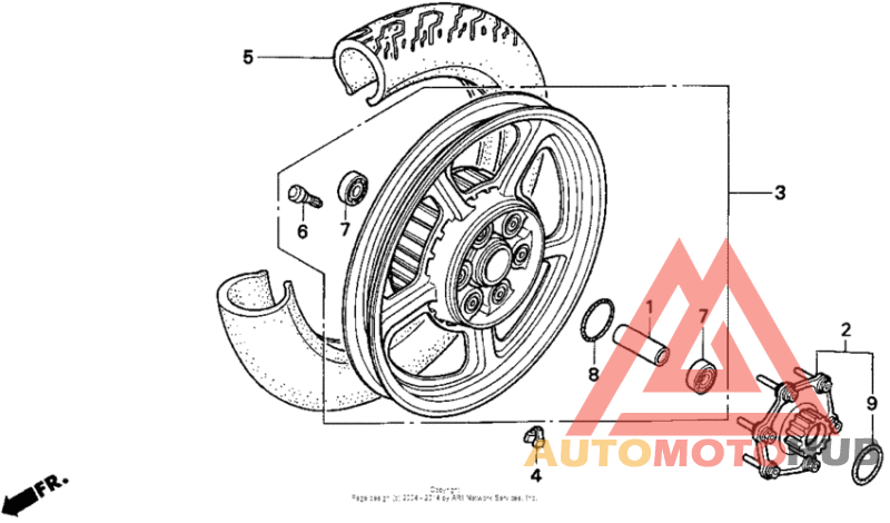 Vt1100c rear wheel