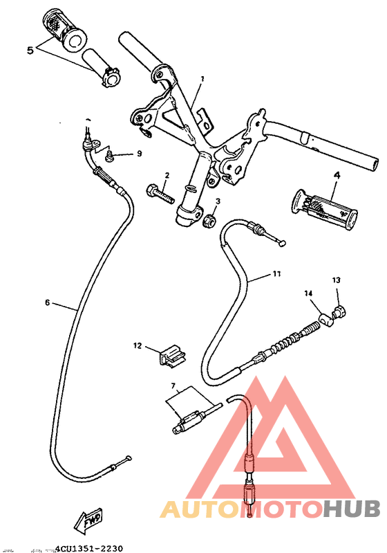 Steering handle. cable