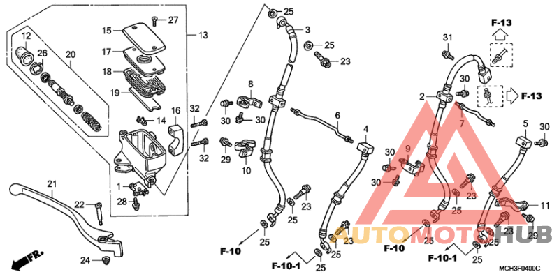 Fr. brake master cylinder