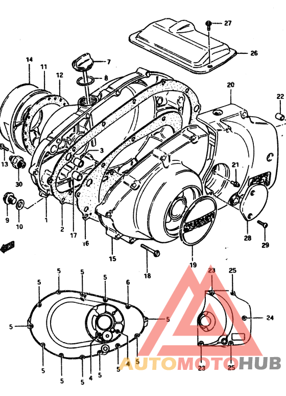 Crankcase cover ass`y  (v