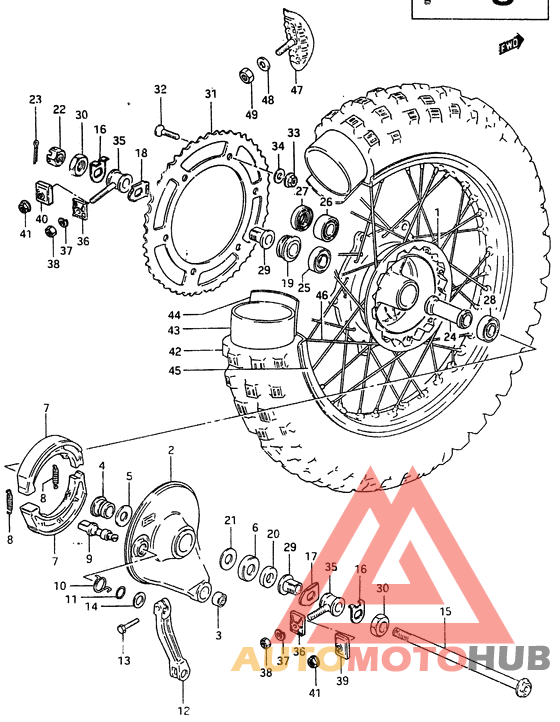 Rear wheel complete assy
