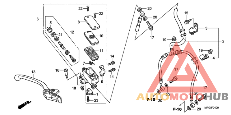 Fr. brake master cylinder