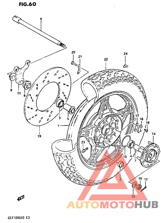 Rear wheel complete assy