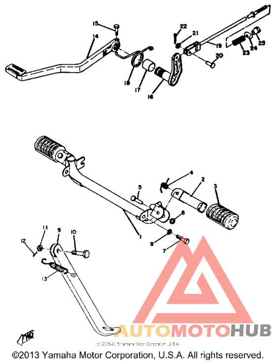 Stand foot rest brake pedal