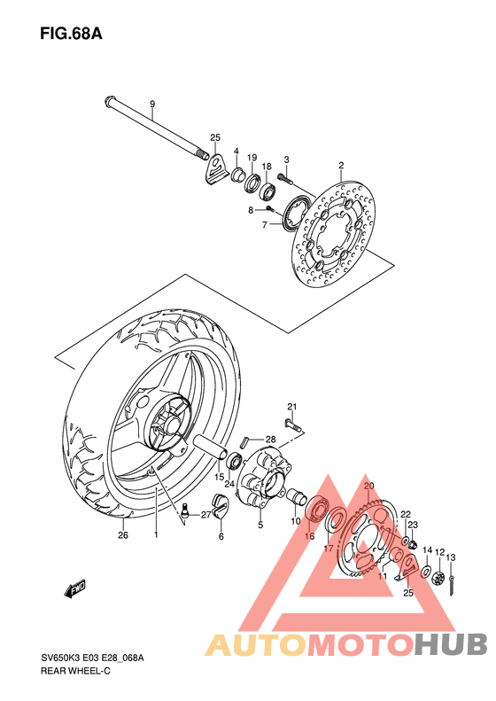 Rear wheel complete assy