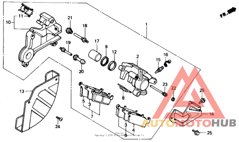 Rear brake caliper 87-89