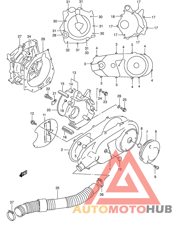 Crankcase cover ass`y  (v
