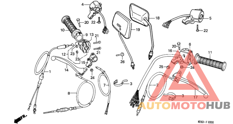 Handle lever/switch/cable