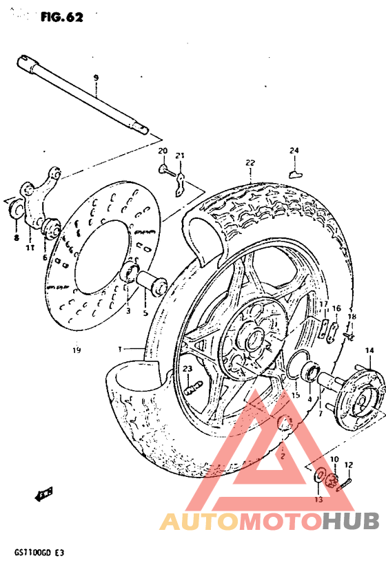 Rear wheel complete assy