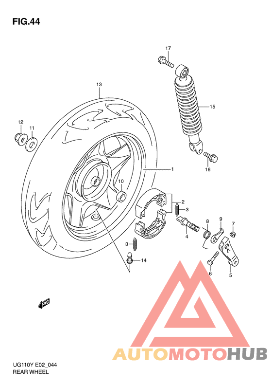 Rear wheel complete assy