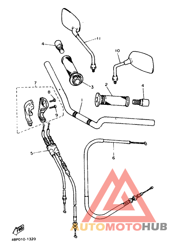 Steering handle. cable