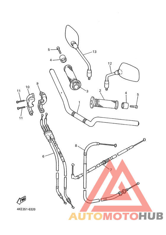 Steering handle. cable