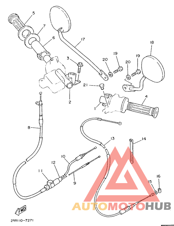 Steering handle. cable