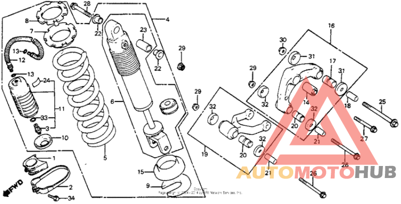 Rear shock absorber + link 81