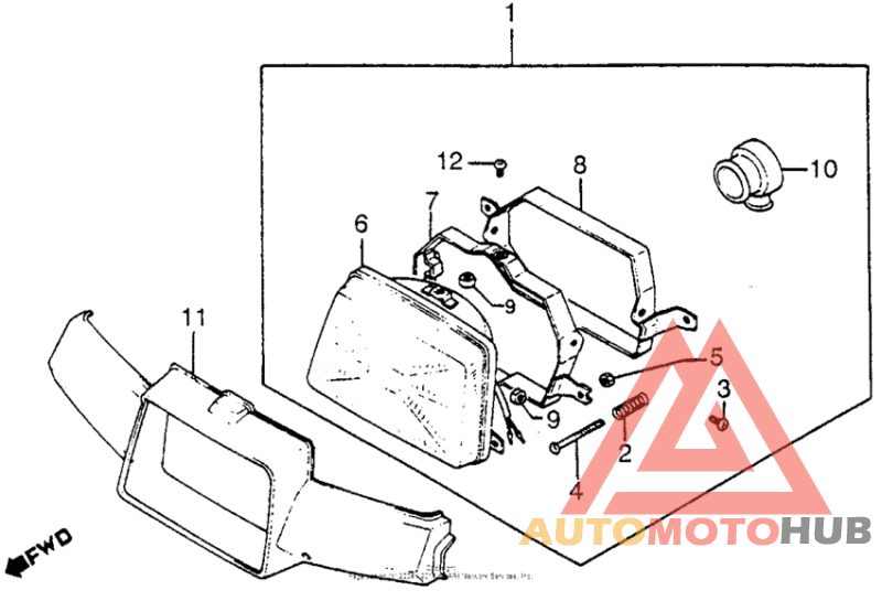 Headlight + handle front cover