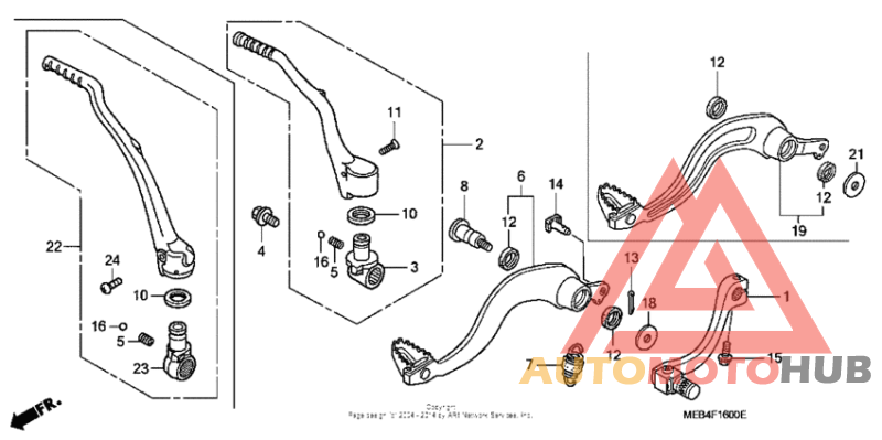 Pedal + kick starter arm