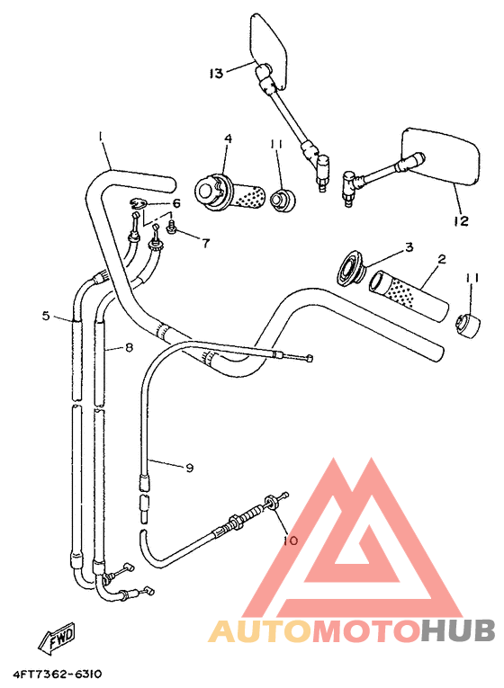Steering handle. cable