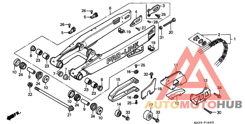 Rear fork/drive chain