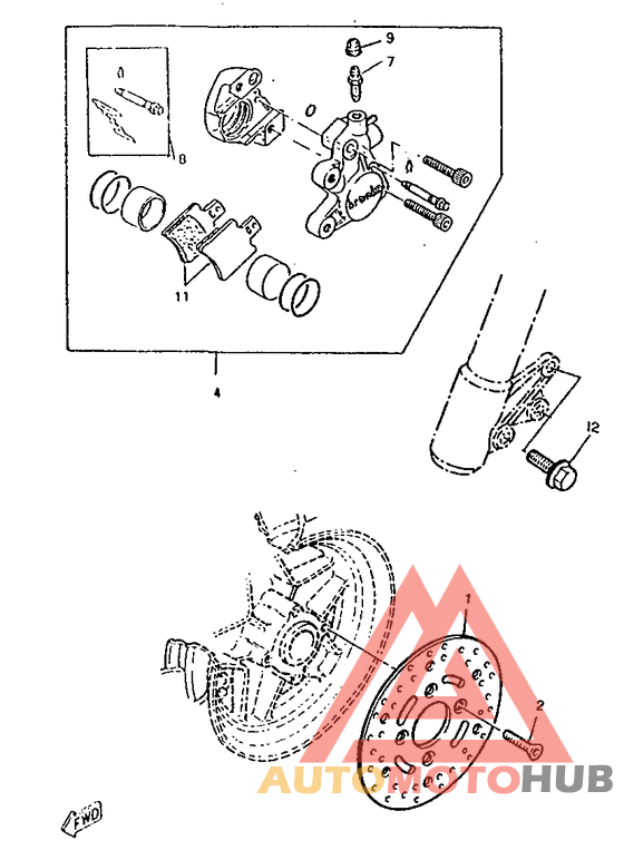 Front brake. caliper
