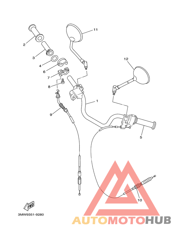 Steering handle. cable