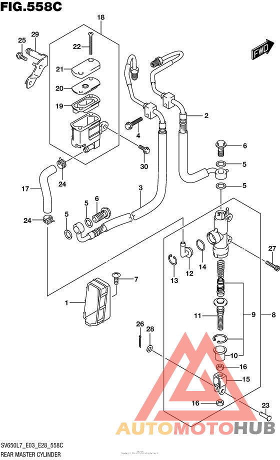 Rear Master Cylinder (Sv650Al7 E28)