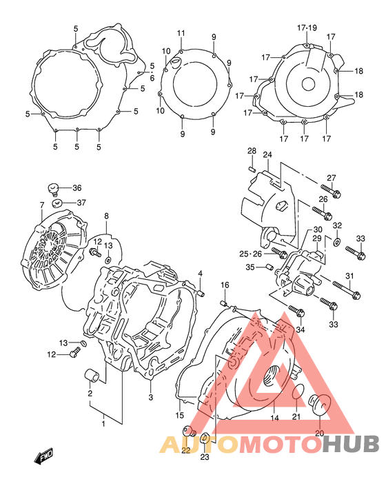 Crankcase cover ass`y  (v