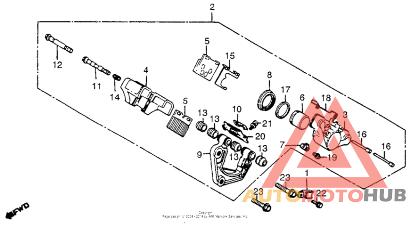 Front brake caliper 80