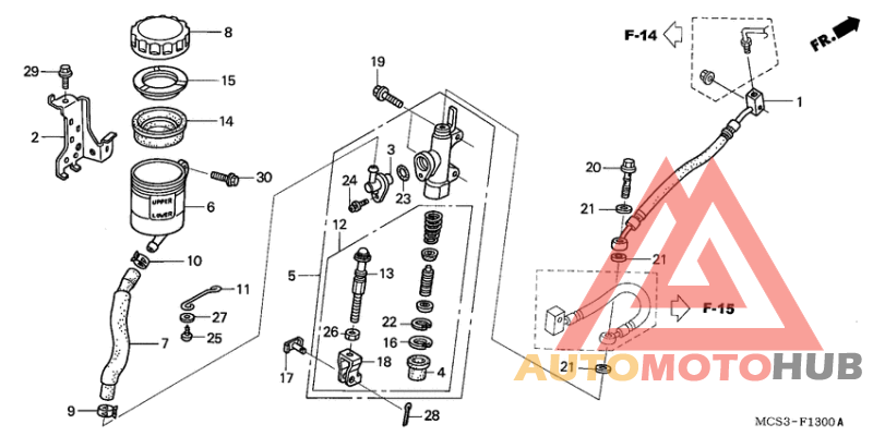 Rr. brake master cylinder