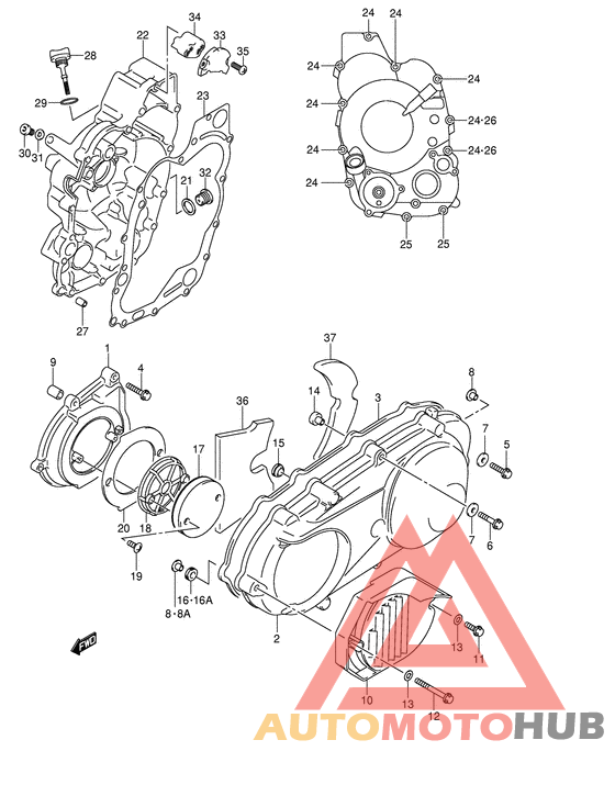 Crankcase cover ass`y  (v