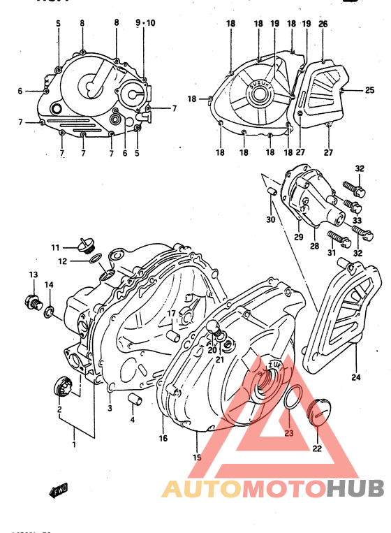 Crankcase cover ass`y  (v