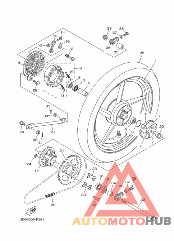 Rear wheel complete assy
