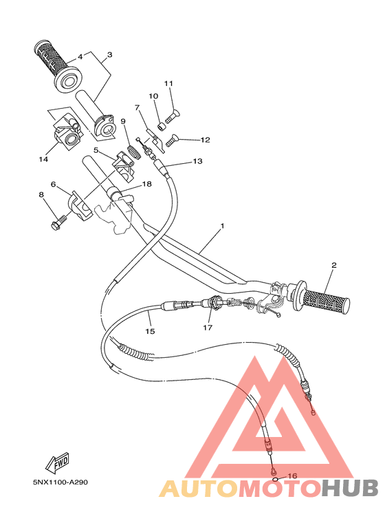 Steering handle. cable