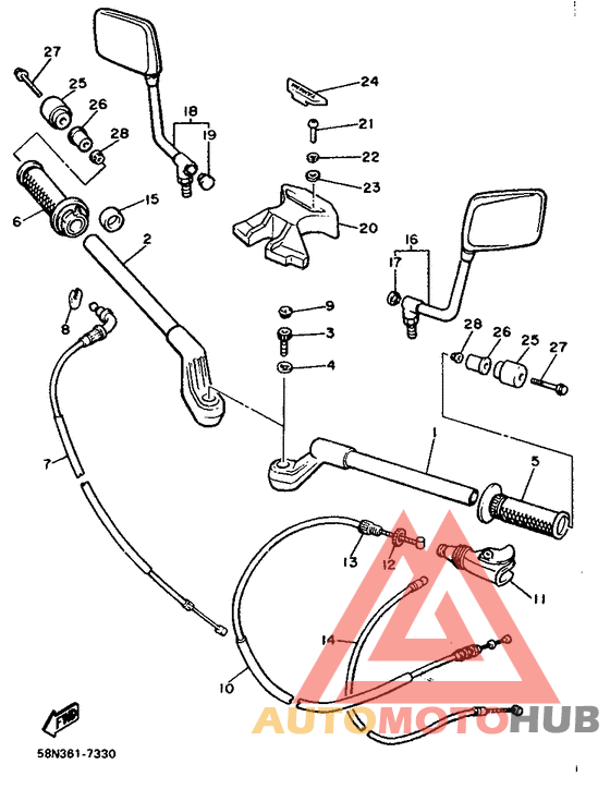 Steering handle. cable