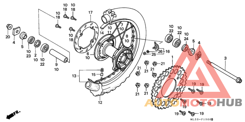 Rear wheel complete assy