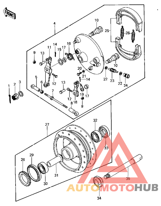 Front hub/brake