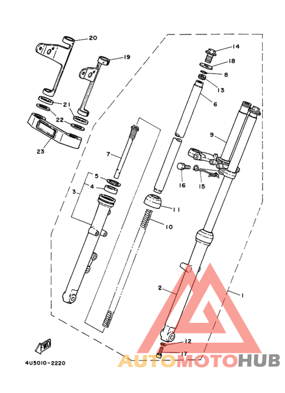 Front fork assy(ur silv