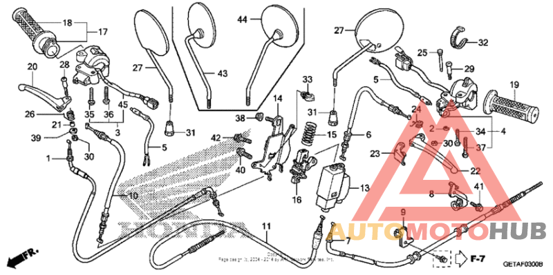 Handle lever + switch + cable