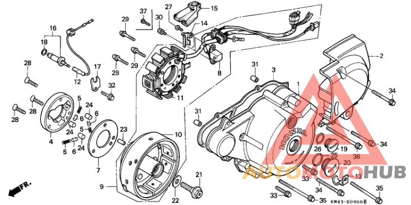 Left crankcase cover/ generator