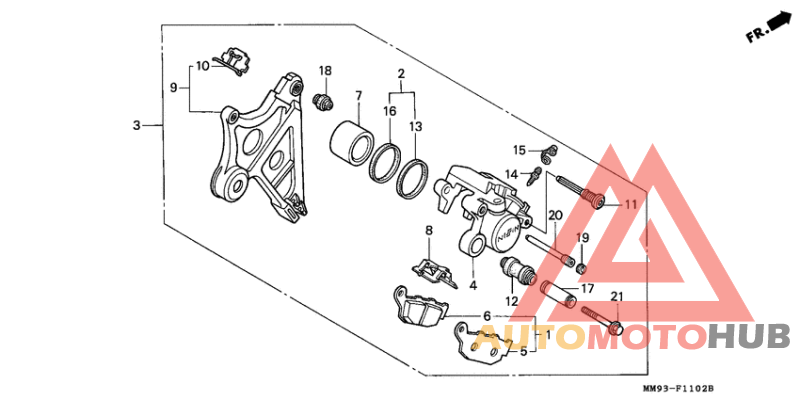 Rr. brake master cylinder