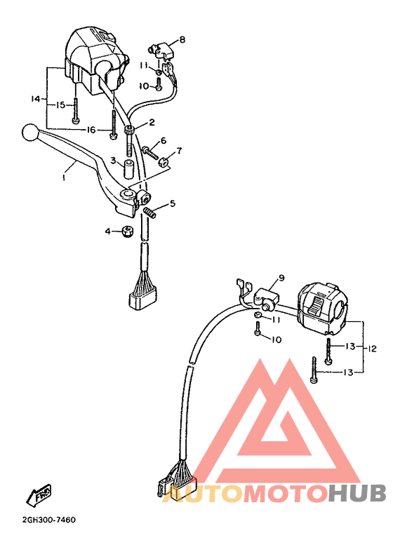 Handle switch. lever