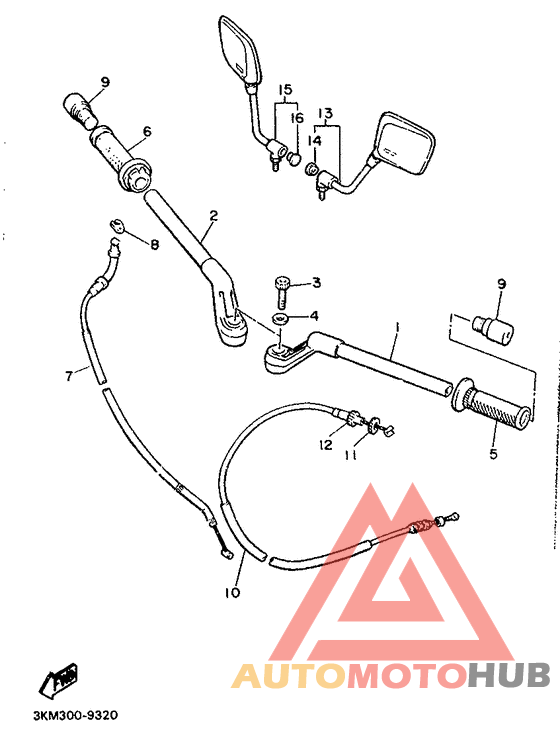 Steering handle. cable