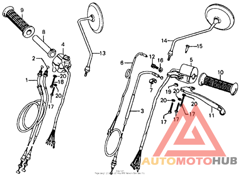 Control levers + switches + cables