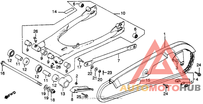 Swingarm + chain case