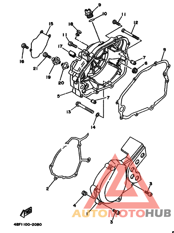Crankcase cover ass`y  (v