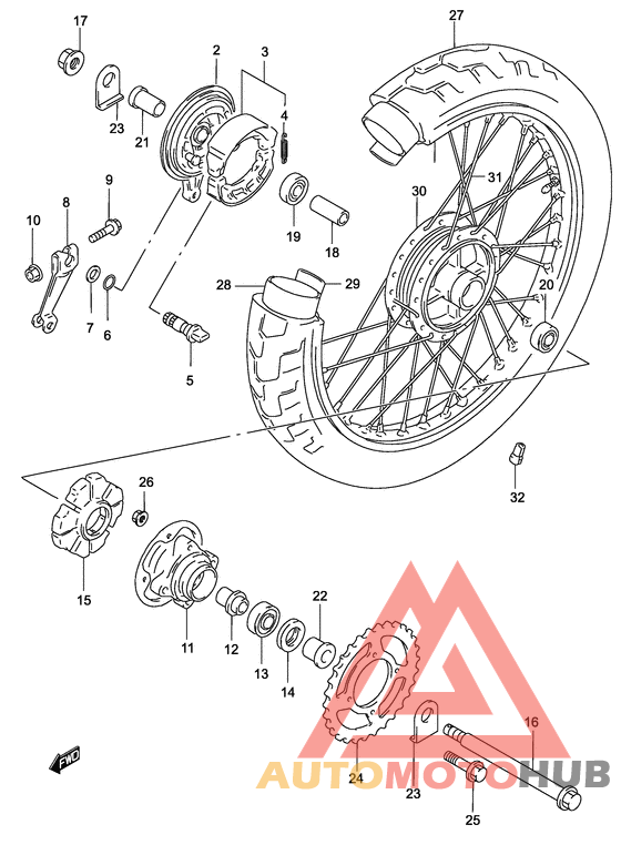 Rear wheel complete assy