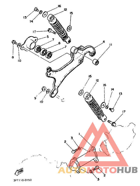 Hinterradschwinge. aufhangung