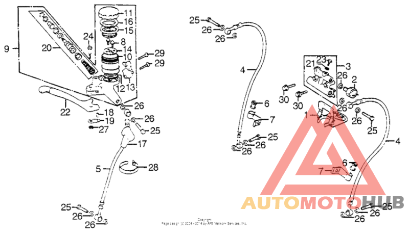 Front master cylinder + brake hose