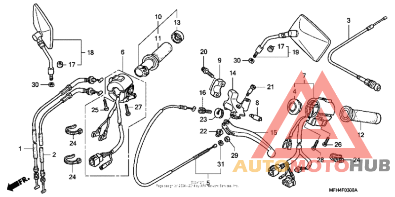 Handle lever + switch + cable