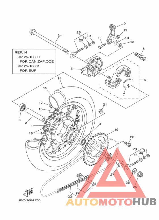 Rear wheel complete assy